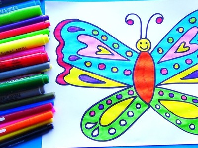 Como dibujar y colorear un MARIPOSA dibujos fáciles para niños