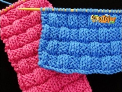 Cómo Tejer Punto CANASTO - Basket Weave Stitch - 2 agujas (434)