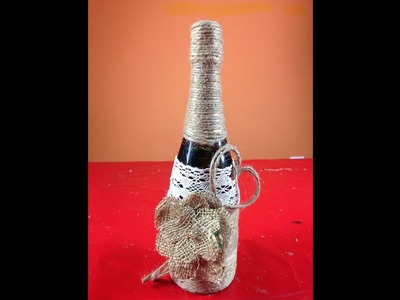 Decoración botella estilo Vintage para Bodas- Vintage bottle decoration for weddings