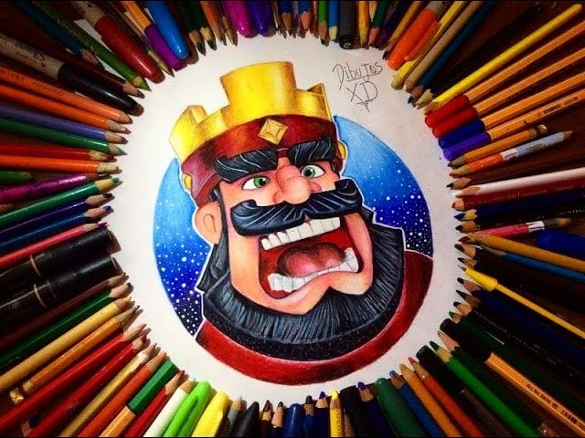 Dibujando al Rey de Clash Royale (colaboración con grandes artistas) Dibujos XD