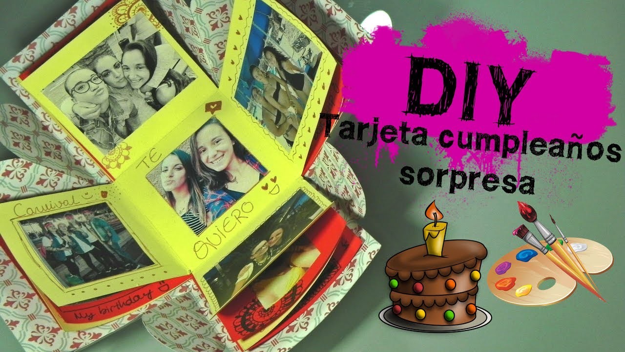 DIY: Idea de regalo de cumpleaños II: Tarjeta caja sorpresa + REACCIÓN AL REGALO
