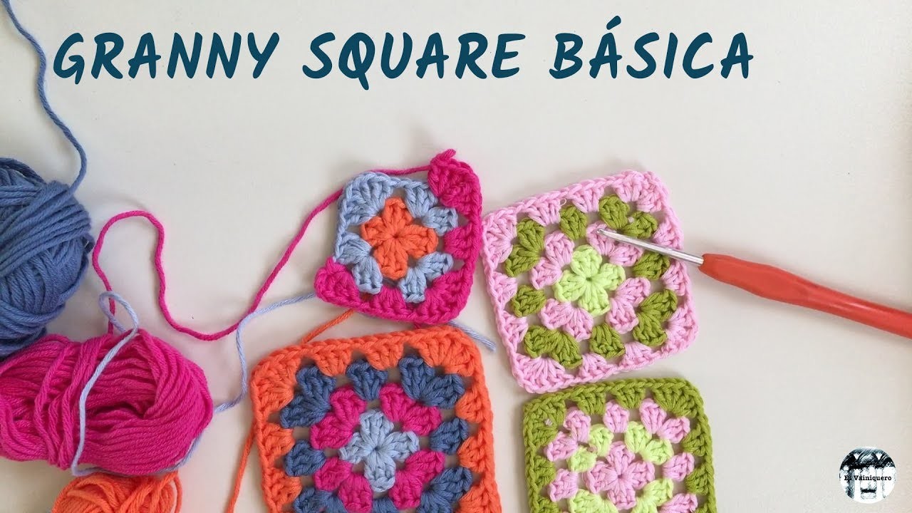 Granny square básica en varios colores - Crochet