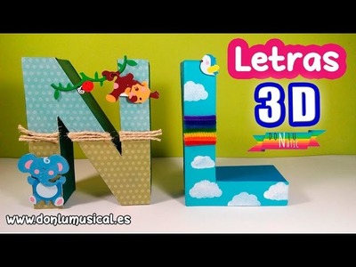 Letras de cartón en 3D para decorar. 5 ideas DONLUNATIC