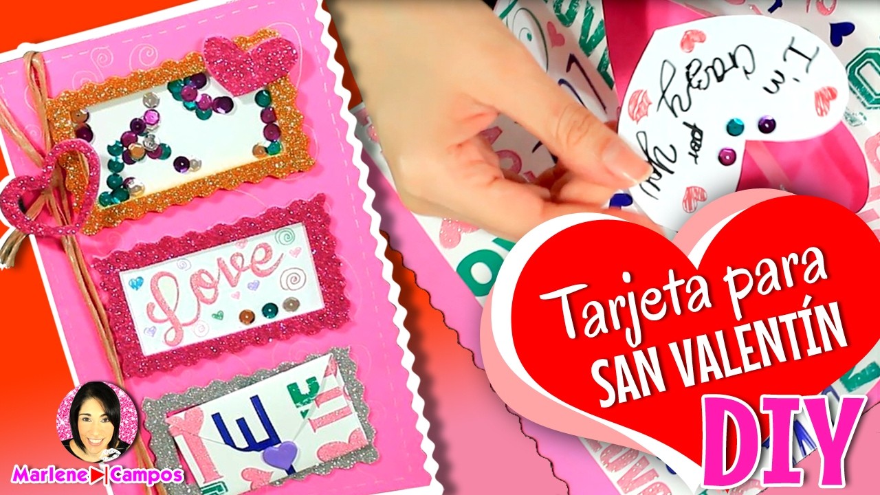 Tarjeta para San Valentín, Tarjeta para regalar el 14 de febrero por DIY con Marlene Campos