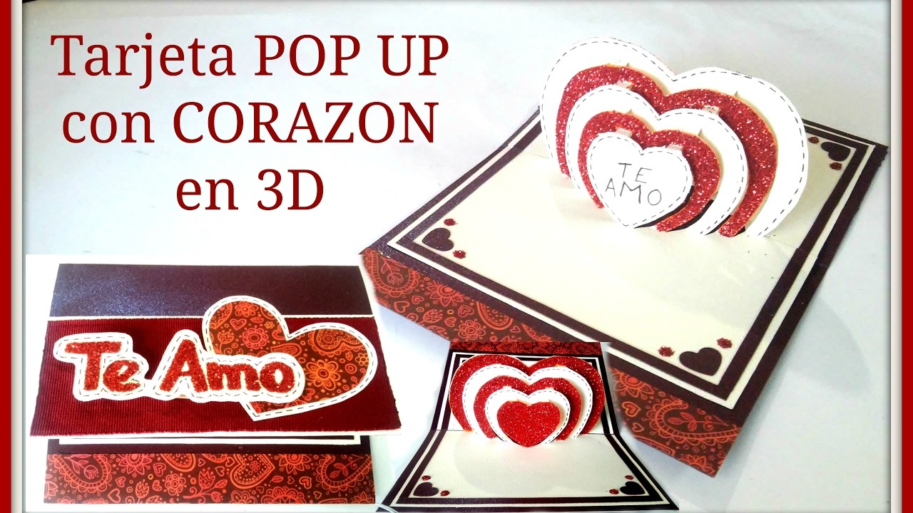 Tarjeta pop up, corazón 3D | regalo perfecto para san valentin