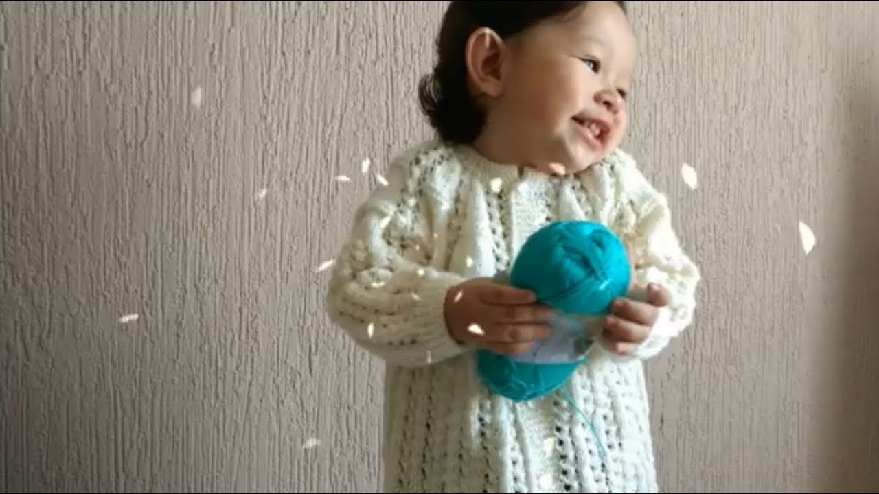 Chambrita  para bebe tejida en dos agujas # 1. Baby Sweater Woven on Two Needles #  1