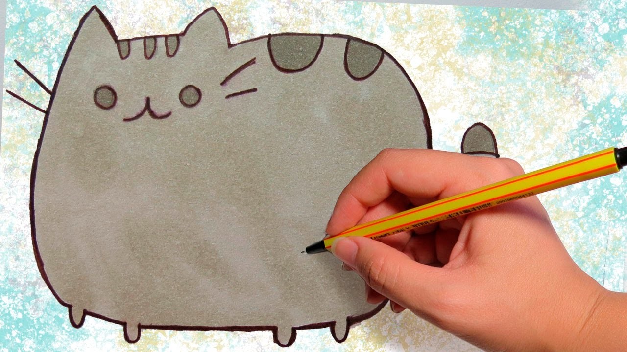 COMO DIBUJAR A PUSHEEN THE CAT: Dibuja facil paso a paso
