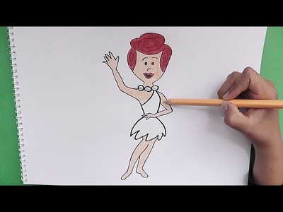 Como dibujar y colorear a Vilma (Los Picapiedras) - As drawing and coloring Vilma