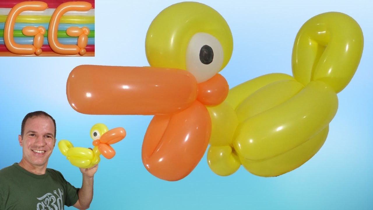 Como hacer un patito con globos - globoflexia facil - figuras con globos pato