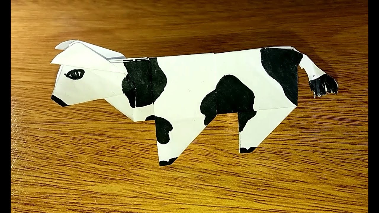 Como hacer una Vaca de papel - Origami
