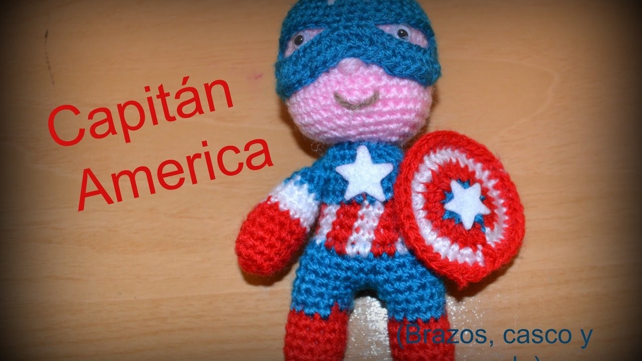 Capitán América (brazos, casco y escudo) || Crochet o ganchillo.