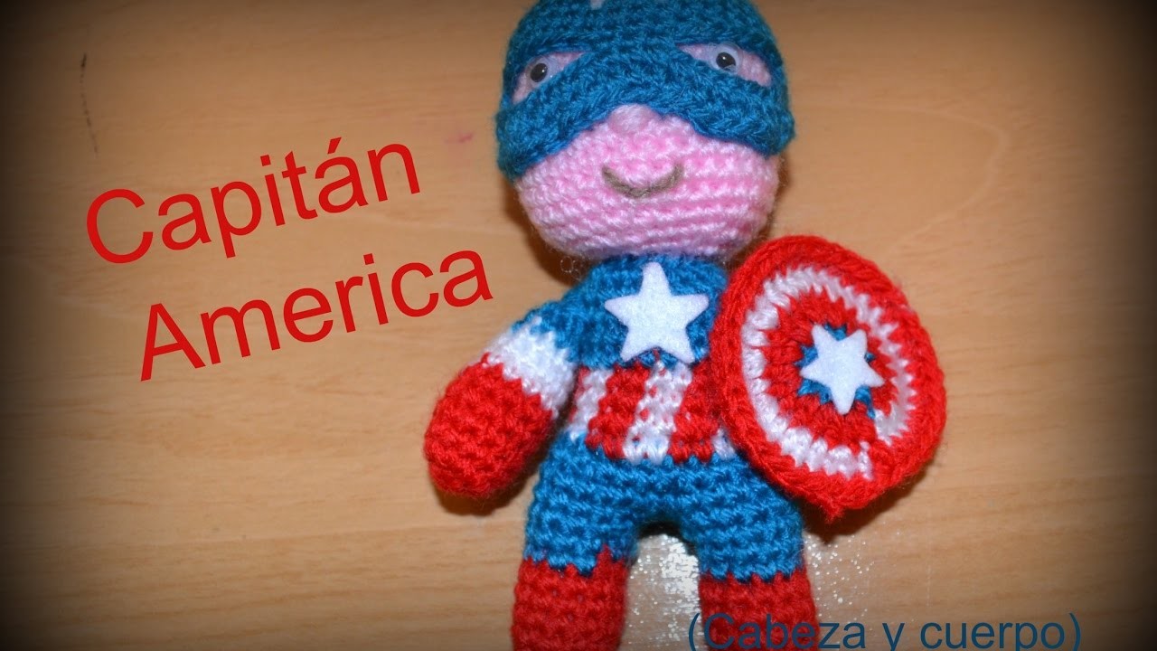 Capitan america (cabeza y cuerpo) || Crochet o ganchillo.