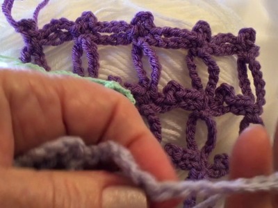 Cómo hacer Punto Red en Punto alto Cuadruple, Cadenetes y Picot (Punto Calado Crochet)