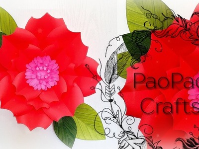 FLOR GIGANTE DE PAPEL | CÓMO HACER FLOR DE PAPEL |MOLDES GRATIS | HOW TO MAKE PAPER FLOWER