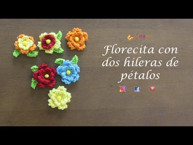 Flores de doble hilera de petalos - Crochelines-