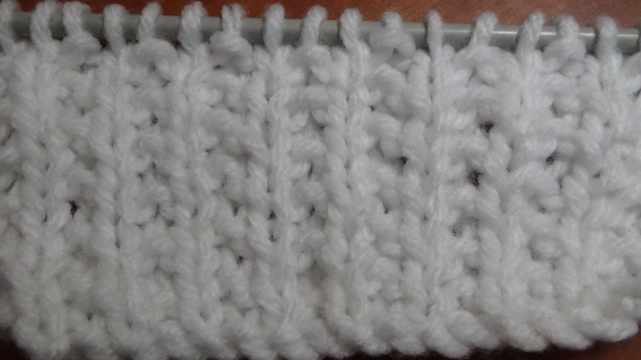 Punto semillas en dos agujas. Muestra No 100