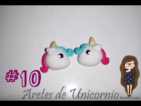 #10 Aretes de unicornio porcelana fría. ♥
