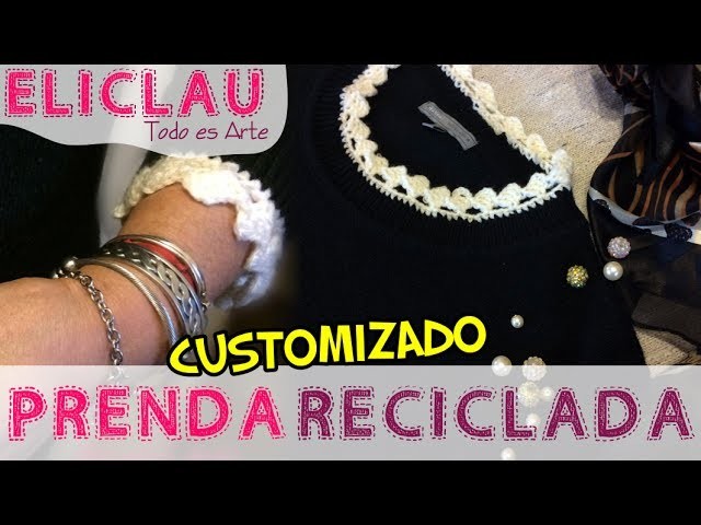 Borde fácil para Customizar. Reciclar | An easy border to customize a garment | EliClau