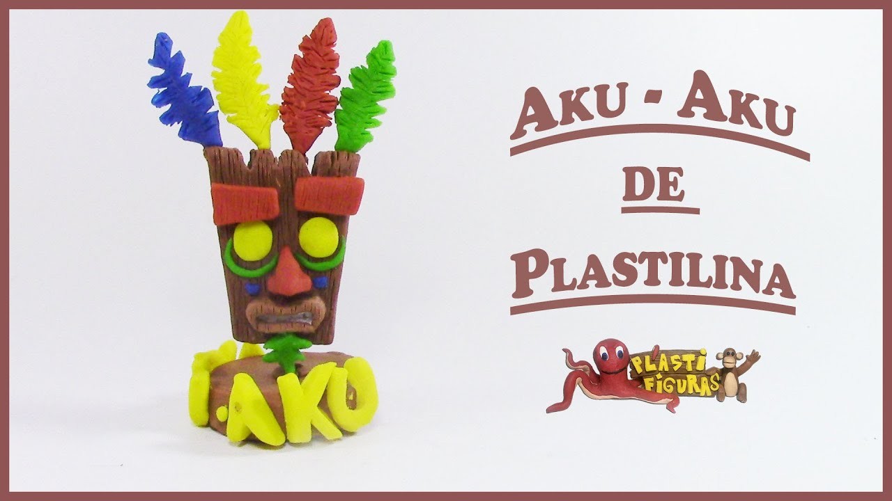 Como hacer a AKU-AKU de Plastilina. Porcelana Fria.How to make AKU-AKU with Clay.Plasticine