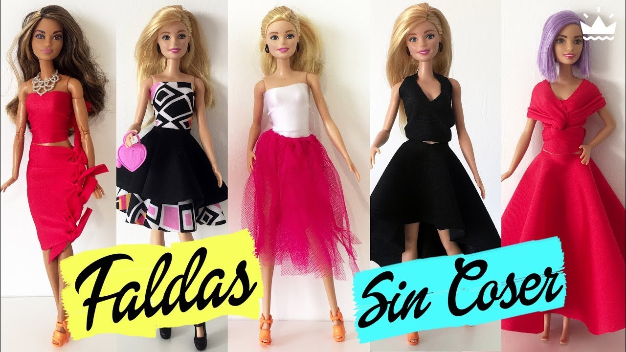 Cómo hacer FALDAS para Barbie ¡Sin coser! Ropa para muñecas