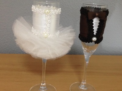 Copas decoradas para bodas Decorated glasses for wedding