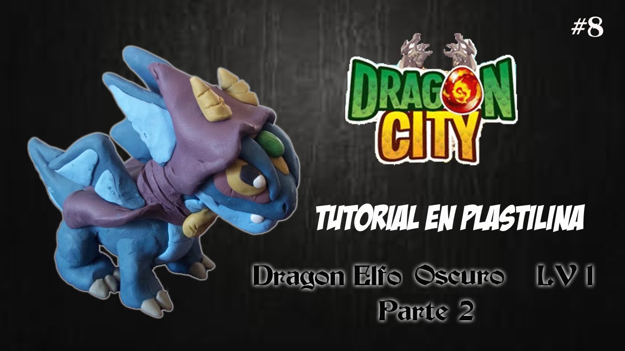 Dragon City. Tutorial: Dragon Elfo Oscuro LV1 en Plastilina Parte 2. Dark Elf Dragon with Plasticine