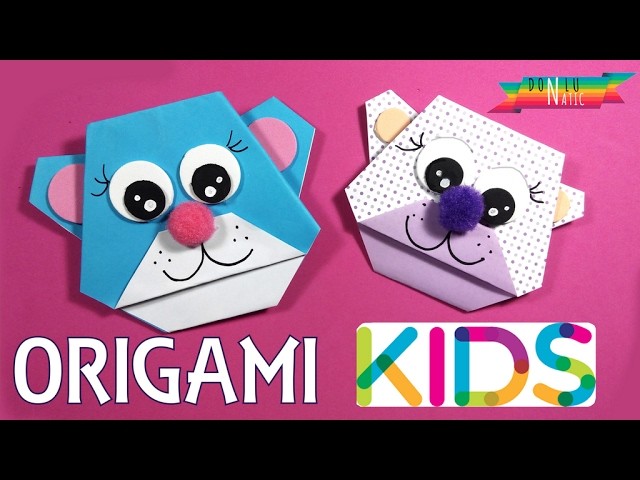 Origami para niños. Papiroflexia fácil. Oso DONLUNATIC