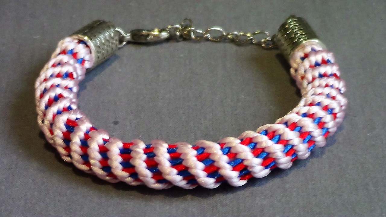 Pulsera Kumihimo espiral rosa