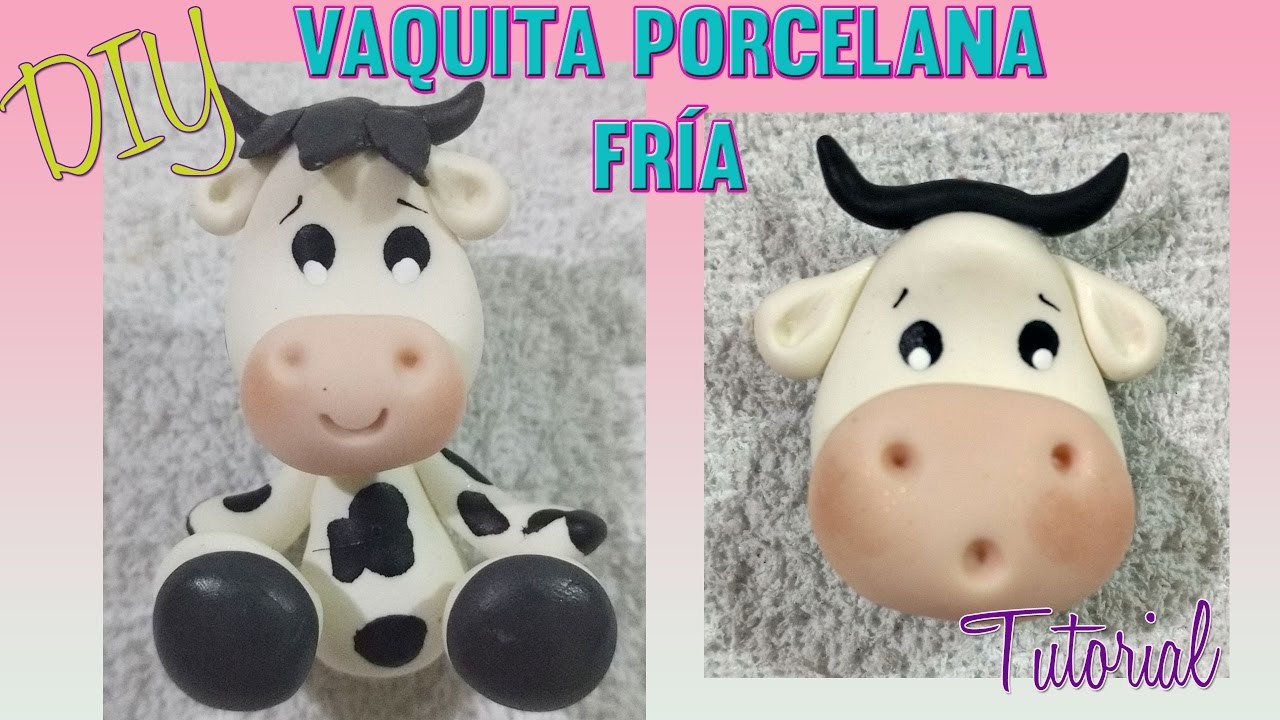 Vaquita porcelana fria tutorial facil. How to make cold porcelain cow