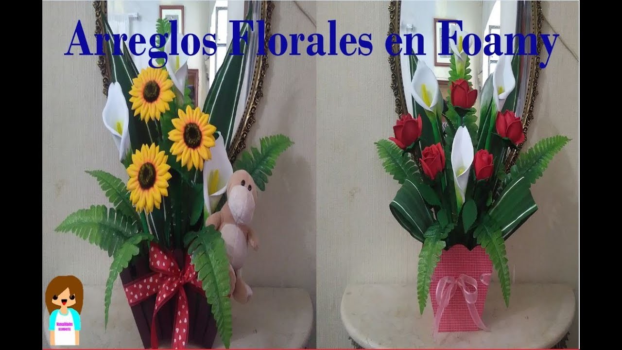 Arreglos florales en foamy :)