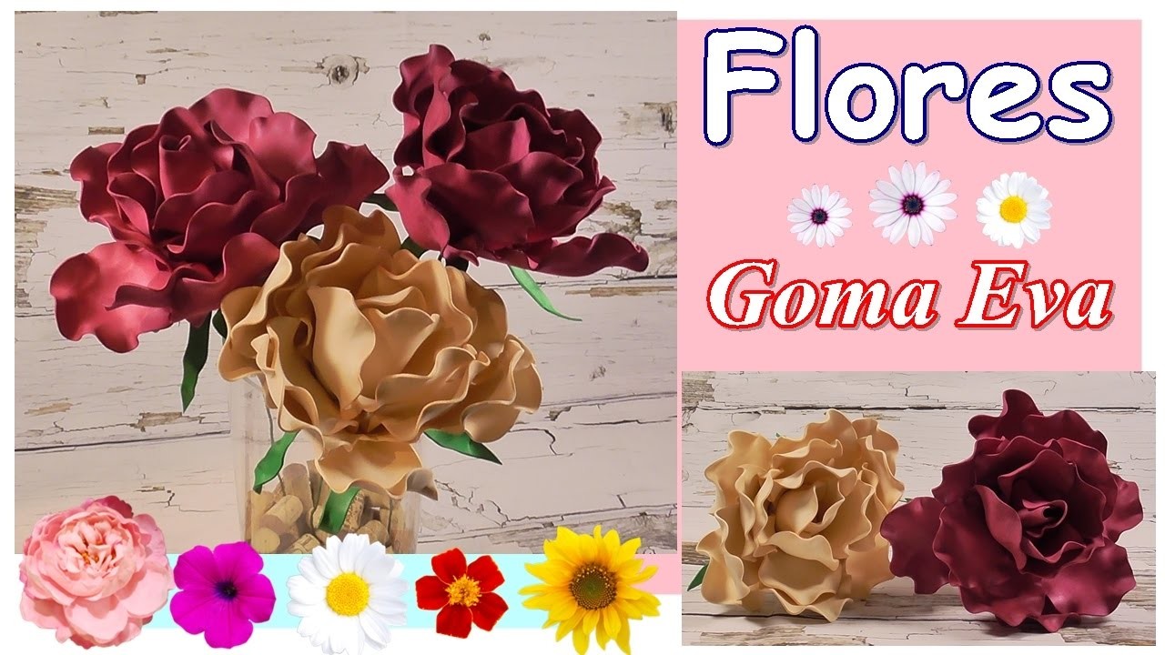 Cómo hacer flores grandes de goma eva o foamy con termoformado. Rápido y fácil ????