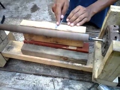 Como hacer un torno de madera casero.