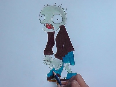 Dibujar y pintar a Zombie (Plantas vs Zombies) - Draw and paint a Zombie