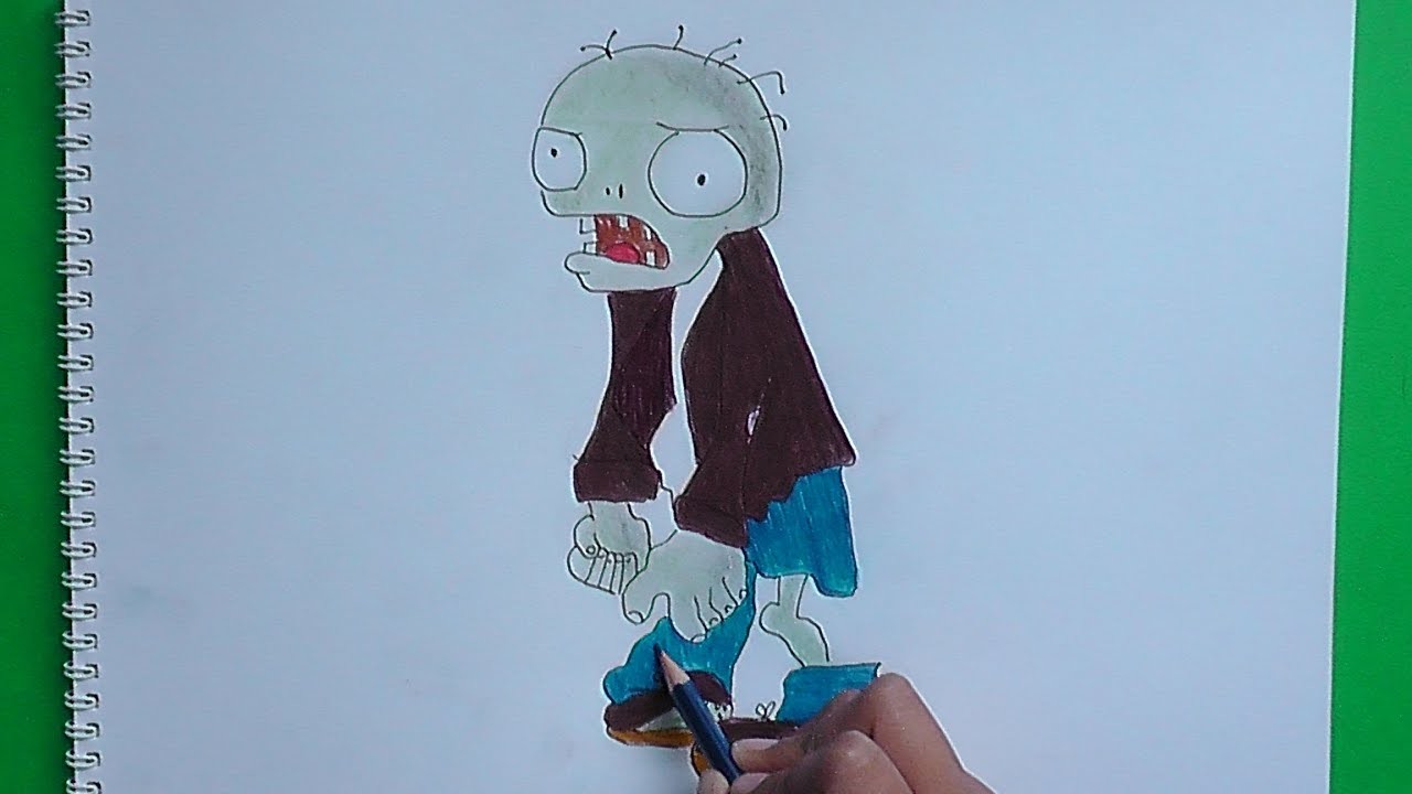 Dibujar y pintar a Zombie (Plantas vs Zombies) - Draw and paint a Zombie