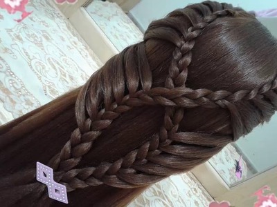 Peinados recogidos faciles para cabello largo bonitos y rapidos con trenzas para niña para fiestas54