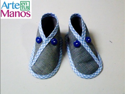 Zapatos para bebé en índigo o fieltro paso a paso fácil