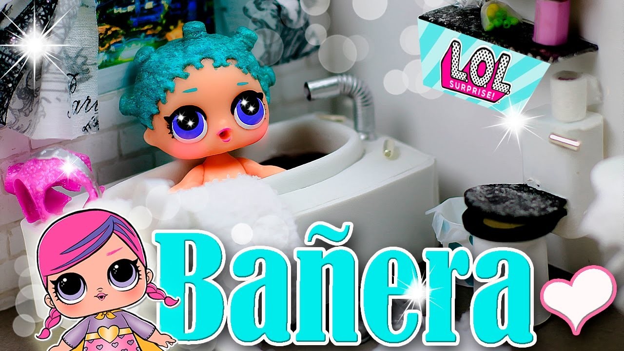 Bañera Miniatura para Muñecas LOL SORPRESA - Cómo hacer Tina para Baño ???? Tutorial ~ DIY