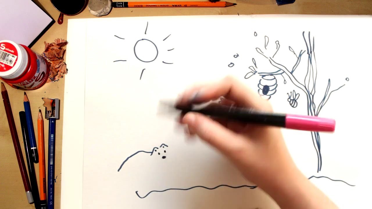Como dibujar una Colmena - dibujos para niños