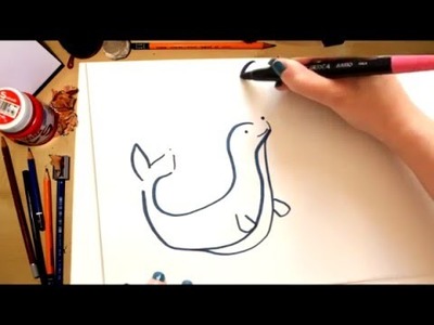 Como dibujar una Foca - dibujos para niños