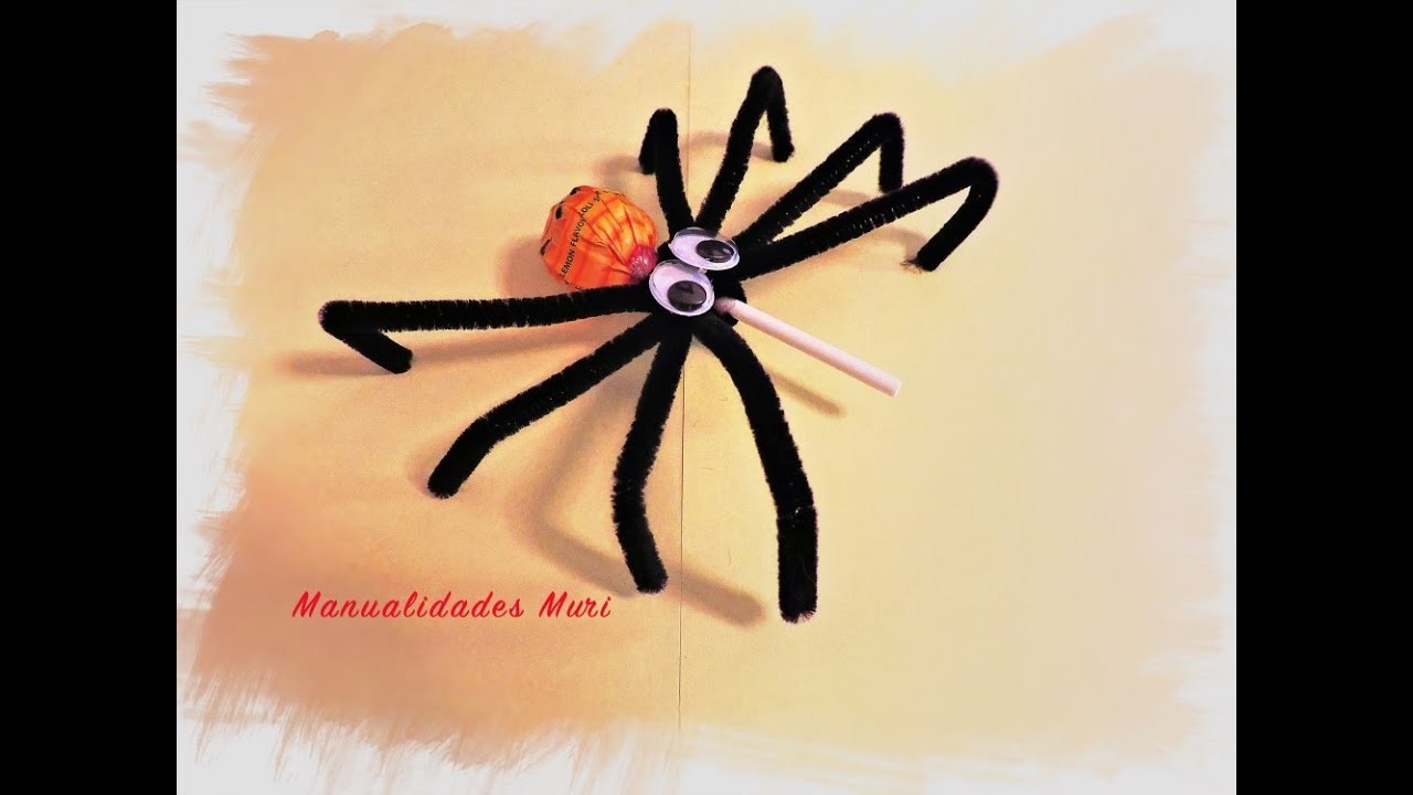 Como hacer Arañas con ChupaChups para Halloween!