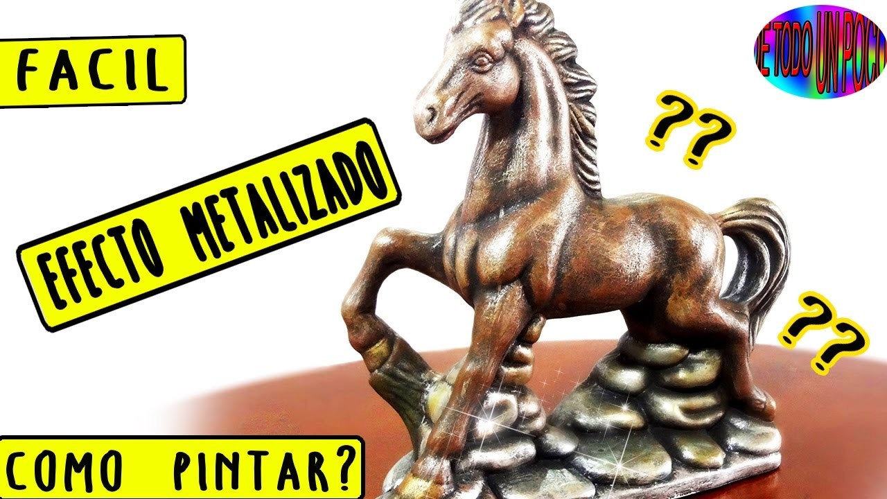 Como pintar ceramica -  caballo con efecto metalico -  How to paint a horse with a metallic effect