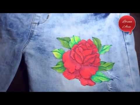 Como Pintar una Rosa en Jeans. Customiza tu ropa Parte 1