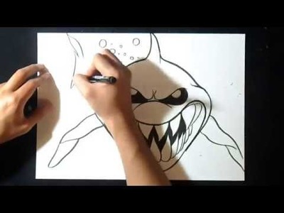 Graffiti Boceto: Cómo dibujar Tiburón