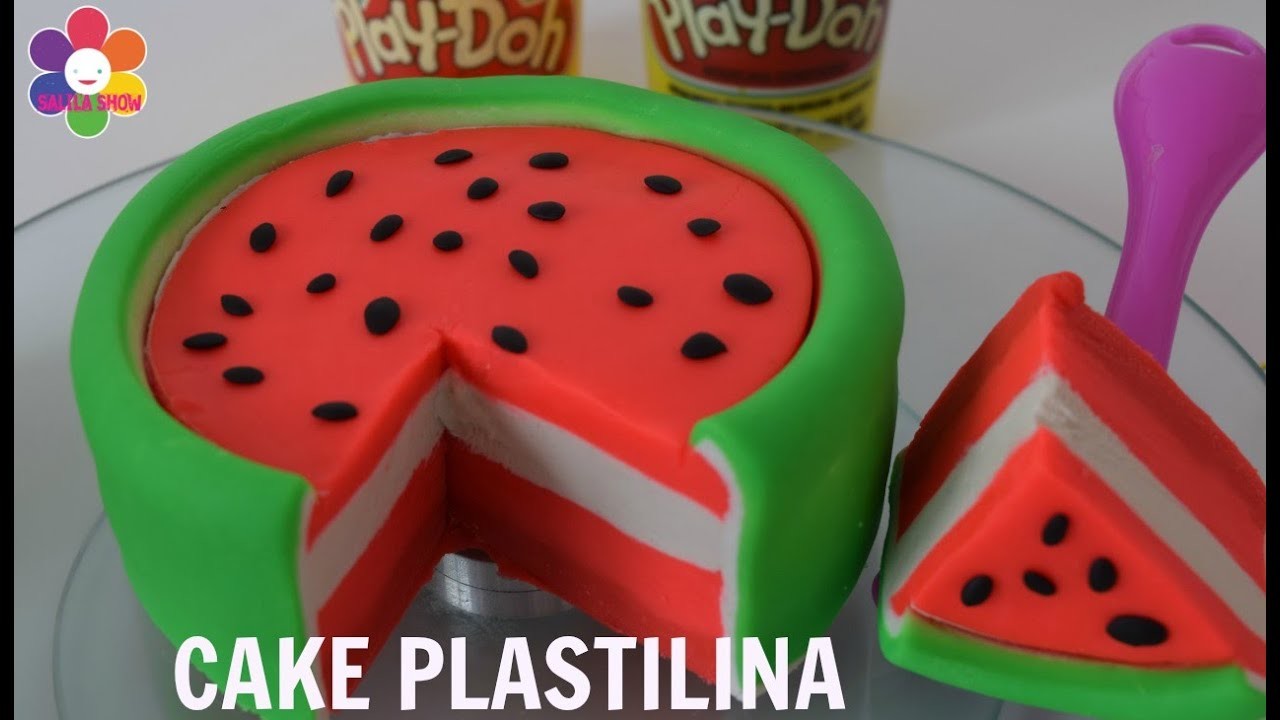 Play DOH| Pastel sandia en plastilina| watermelon cake toys| SALILA SHOW