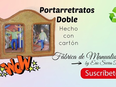 Portarretratos Doble, hecho con cartón.