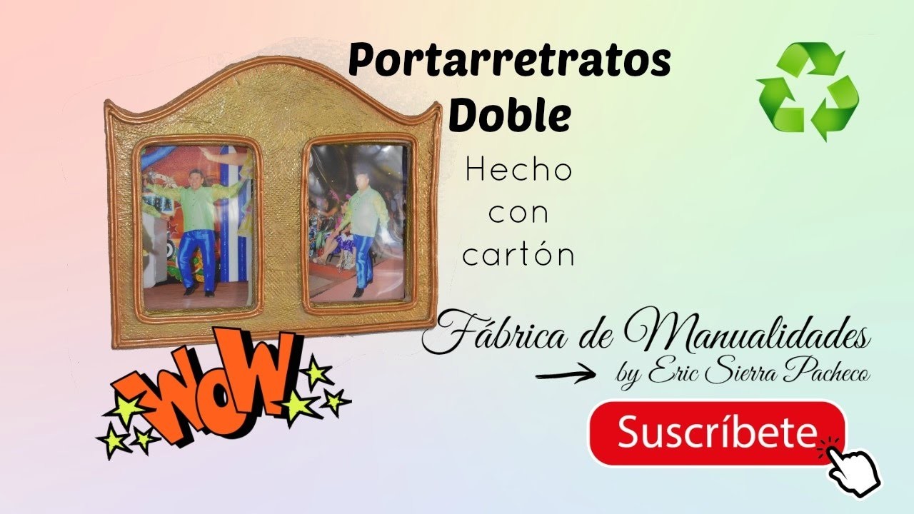 Portarretratos Doble, hecho con cartón.