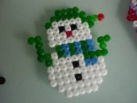 Como hacer un muñeco de nieve con perler beads