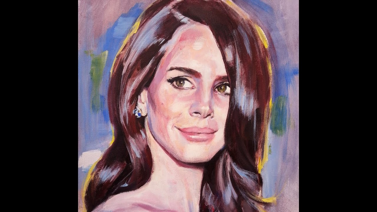 Lana Del Rey. Acrylic portrait.