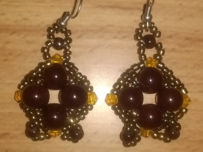 Aretes de perlas cafes paso a paso