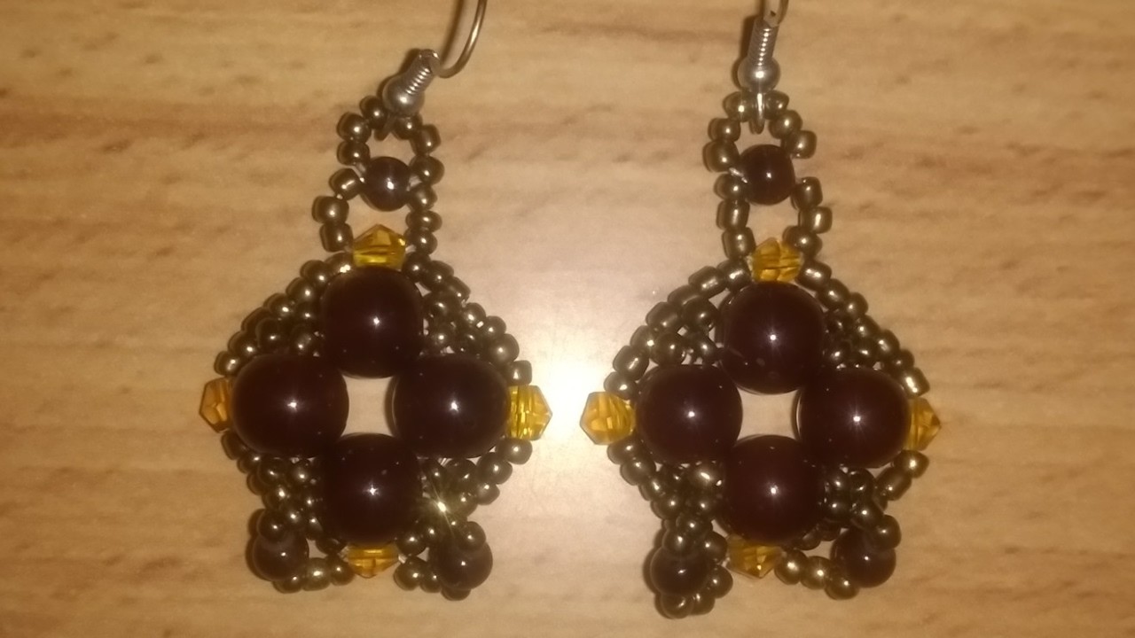 Aretes de perlas cafes paso a paso